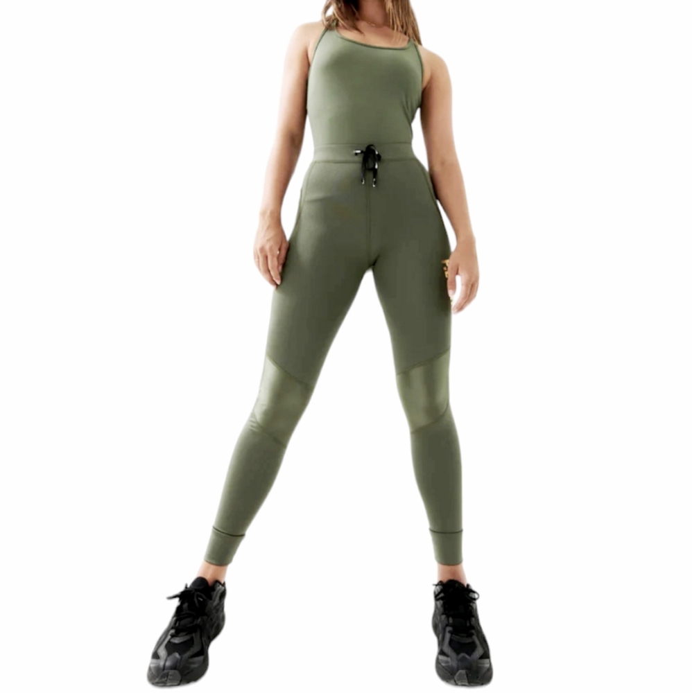 P.E Nation All In Legging Four Leaf Clover Gold Logo Women's Small